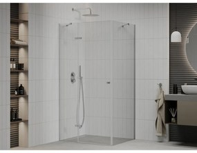 Mexen Roma, sprchovací kút 115 (dvere) x 100 (stena) cm, 6mm číre sklo, chrómový profil, 854-115-100-01-00