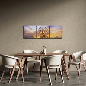Obraz - Krajina so slnečnicami (s hodinami) (90x30 cm)