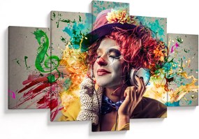 Obraz - Umelkyňa so slúchadlami (150x105 cm)