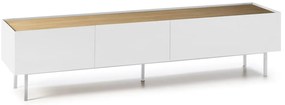 Biely/v prírodnej farbe TV stolík v dekore duba 180x45 cm Arista – Teulat