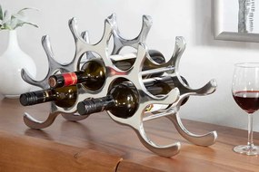 Dizajnový stojan na víno Moscatel strieborný 48cm