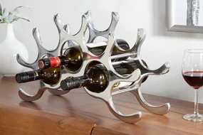 Dizajnový stojan na víno Moscatel strieborný 48cm