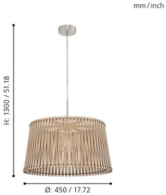 Eglo 96193 - Luster SENDERO 1xE27/60W/230V