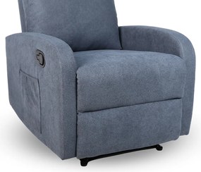 Relaxačné polohovacie TV kreslo FIORE — látka, sivá, nosnosť 130 kg