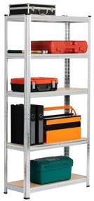 Set 2 kovových regálov 70x30x154 cm strieborný