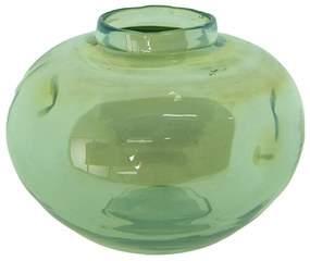 Zelená ručne fúkaná sklenená váza - Ø 15*11 cm