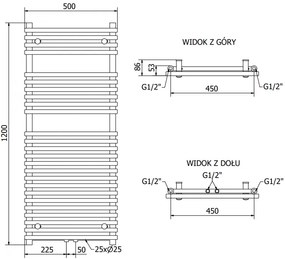 Mexen Sol, elektrické vykurovacie teleso 1200x500 mm + vykurovacia tyč 600 W, antracitová, W125-1200-500-2600-66