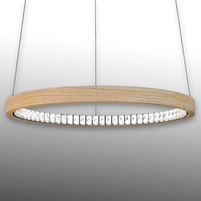 Prirodzené závesné LED svietidlo Libe Round 90cm