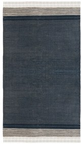 Tmavomodrý obojstranný vonkajší koberec z recyklovaného plastu Green Decore Civil, 80 x 180 cm