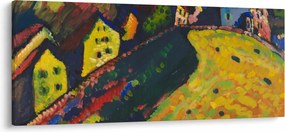 Obraz - Vasily Kandinsky, Houses at Murnau, reprodukcia (120x50 cm)