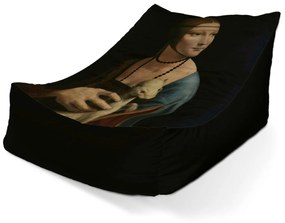 Sablio Sedací vak Lounge Dáma s hranostajom - Leonardo da Vinci - 120 x 100 x 80 cm