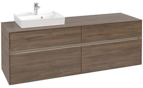 VILLEROY &amp; BOCH Collaro závesná skrinka pod umývadlo na dosku (umývadlo vľavo), 4 zásuvky, s LED osvetlením, 1600 x 500 x 548 mm, Arizona Oak, C078B0VH