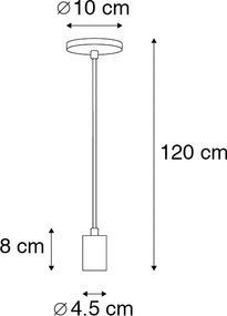 Priemyselné závesné svietidlo medené - Facil