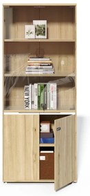 Vysoká kancelárska skriňa Houseland Profit Pro 02 prírodný dub