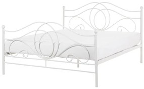 Kovová posteľ 140 x 200 cm biela LYRA Beliani