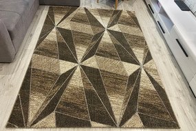 HU Hnedo-béžový moderný koberec Gallery Trojuholniky Rozmer: 80x150 cm