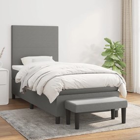 Boxspring posteľ s matracom tmavosivá 90x190 cm látka 3136398