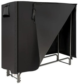 Vonkajší kovový stojan na palivové drevo s vodotesným krytom Stojan na palivové drevo 122,5 x 35,5 x 122,5 cm