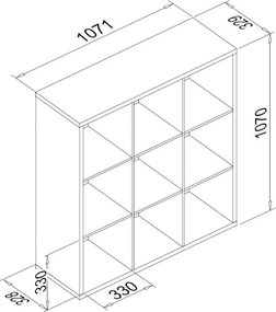 Regál Max, 3x3 priehradky, biely