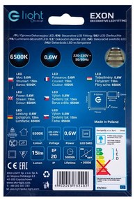 Schodiskové LED svietidlo Exon, 1x LED 0,6w, 6500k, s