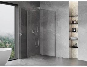 Mexen Mist-B, 1-krídlový výklopný sprchový kút 70 x 70 cm, číre sklo, chrómový profil, 8A2T-070-070-01-00