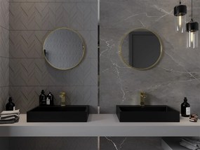 Mexen Loft, okrúhle kúpeľňové zrkadlo 30 cm, farba rámu zlatá lesklá, 9850-030-030-000-50