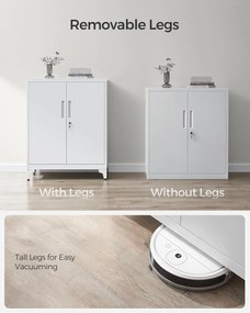 SONGMICS Oceľová kartotéka s 2 uzamykateľnými dvierkami – OMC013 Farba: sivá