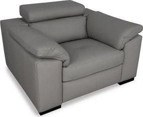 Moderné kožené kreslo LOREN II, sivá (madras - 128 grey)