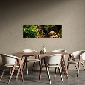 Obraz - Most cez riečku (s hodinami) (90x30 cm)
