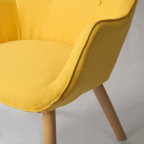 SOFOTEL Kreslo s opierkou na ruky a podnožkou Norse 2043 - žlté