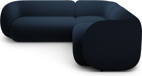 Modrá zamatová rohová pohovka Kate – Micadoni