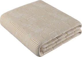 Prehoz  s pozdĺžným prešívaním farba produktu béžová látka zapletaná, vzorované