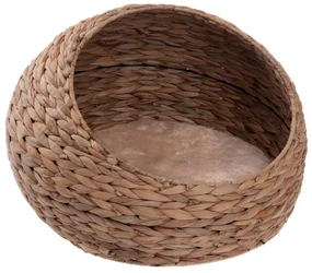 Pletený domček pre mačky s pelechom béžová, 48 x 33 cm