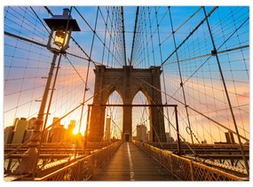 Sklenený obraz - Brooklynský most, Manhattan, New York (70x50 cm)