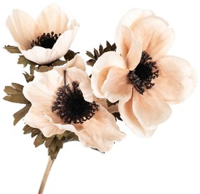 Umelá kvetina Anemónka krémová, 3 kvety, 56 x 17 cm