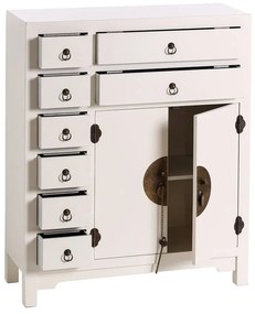 Biela vysoká komoda 73x90 cm Oriente – Ixia