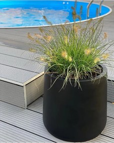 Kvetináč VEKRA, sklolaminát, výška 40 cm, čierna