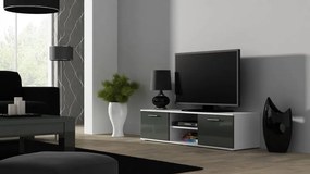 Televízny stolík Cama SOHO RTV 140 S4 biely mat/sivý lesk