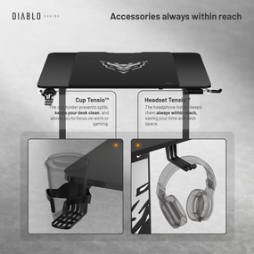 Výškovo nastaviteľný stôl Diablo X-Tensio 1100 čierny