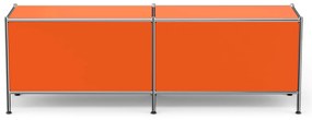 Kovová nízka skrinka »CN3« s výklopnými priehradkami, oranžová