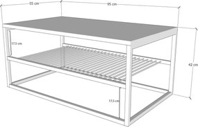 Konferenčný stôl Asude - Black, Travertine