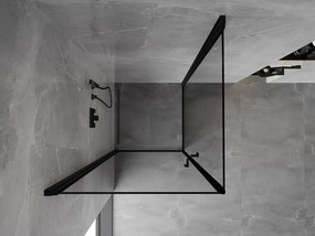 Mexen Mist-B Duo, 2-krídlový výklopný sprchový kút 70 x 70 cm, číre sklo-čierny rám, 8A2-070L-070P-70-70