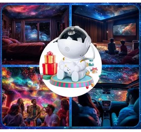 LED RGB projektor LED/5W/5V astronaut + diaľkové ovládanie