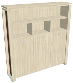 Vysoká šatníková skriňa Verno+ S 200 x 46 x 210 cm, s regálom, agát / hnedá