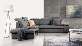 Rohová sedačka Aldon,dymovosivá štruktúrovaná látka, ľavý roh