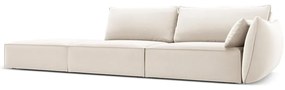 Béžová zamatová pohovka pravý roh 264 cm Vanda – Mazzini Sofas