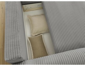 Tmavosivá menčestrová rozkladacia rohová pohovka (pravý roh) Lucien – Bobochic Paris