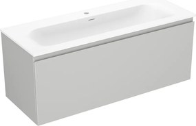 Mexen Orio, kúpeľňová skrinka 120 cm s umývadlom Vela, 1 zásuvka, šedá matná/biela matná, 91A10-12047-1-BF62-W23M01