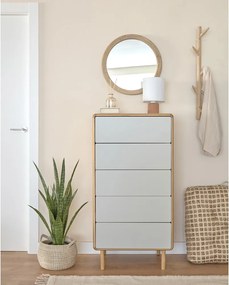 Sivá/v prírodnej farbe komoda v dekore jaseňa 60x117x42 cm Anielle – Kave Home
