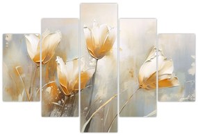 Obraz - Maľba tulipánov (150x105 cm)